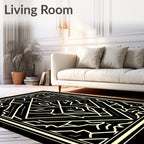 Geometric Golden Art Deco Diamond Rug