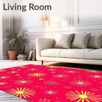 Vibrant Yellow Sunburst Floral Fiesta Rug