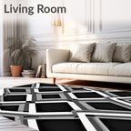 Monochromatic Diamond Interlock Geometric Rug