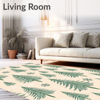 Green Pine Forest Snowflakes Rug