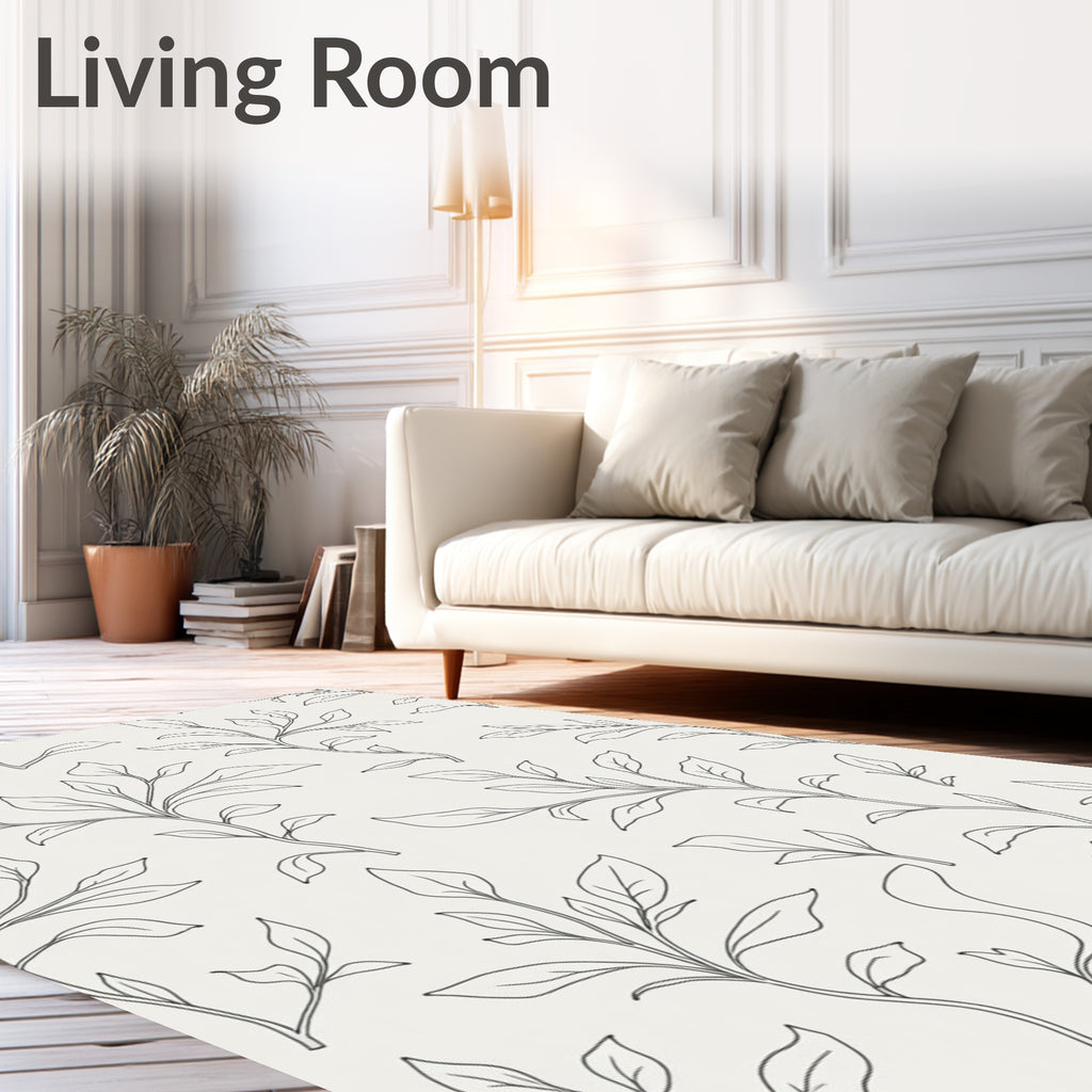 Delicate Leaf Vines Cream Rug