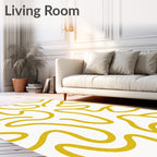Golden White Organic Swirl Rug