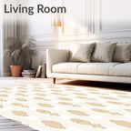 Neutral Tan Organic Cell Repeating Rug