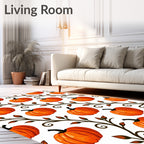 Vibrant Orange Pumpkin Autumn Garland Rug