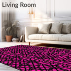 Bright Pink Geometric Interlace Rug