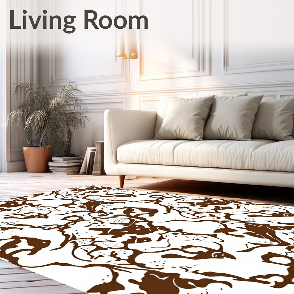 Brown Organic Splash Abstract Rug