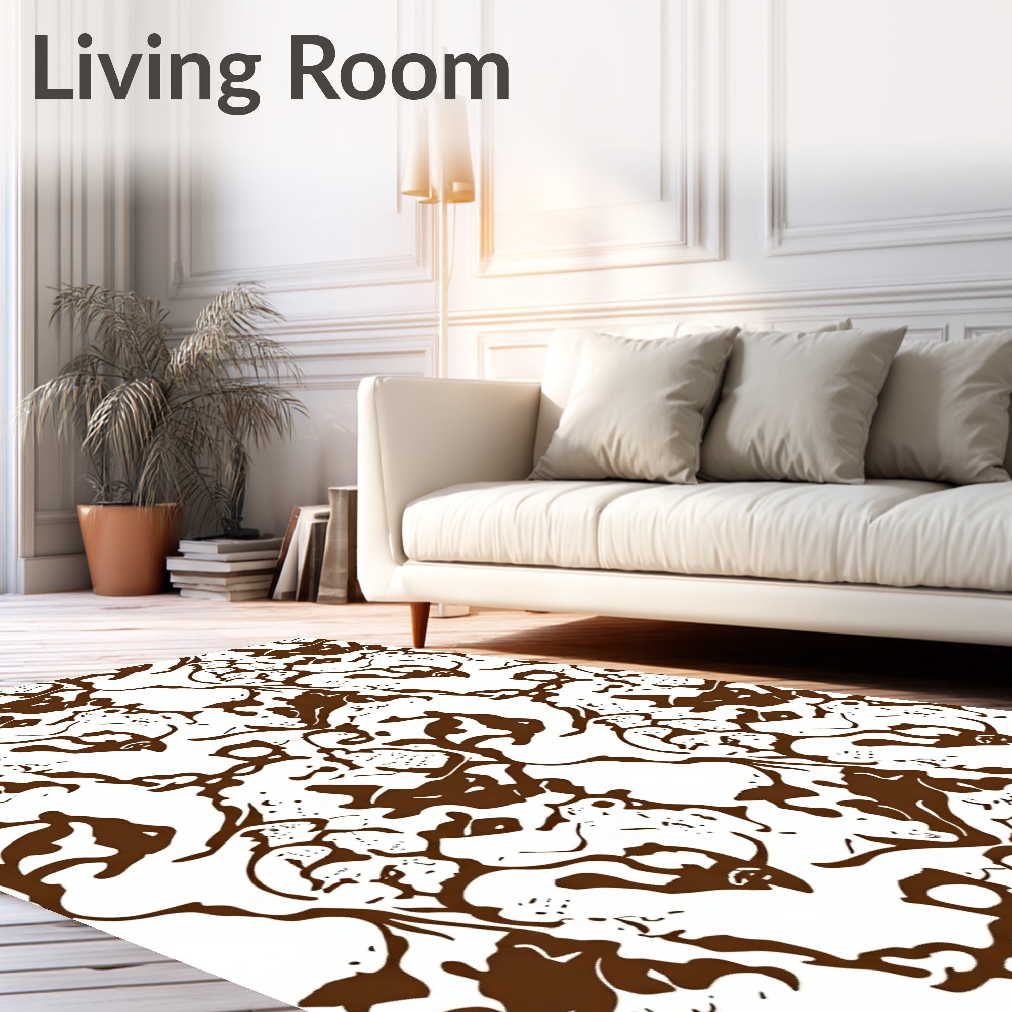 Brown Organic Splash Abstract Rug