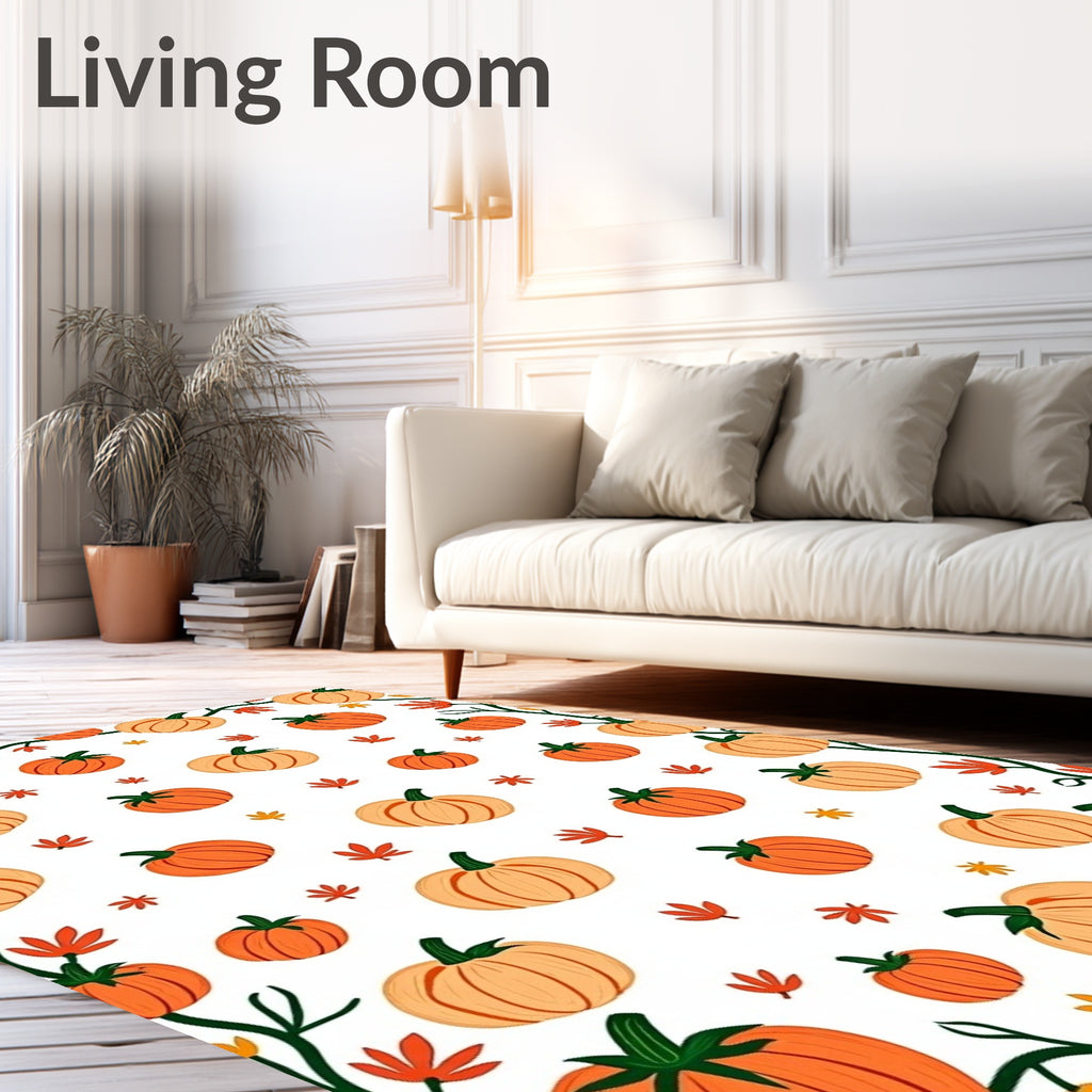 Autumn Pumpkin Patch Vine Art Rug