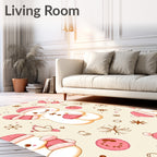 Charming Pink Snowman Winter Wonderland Rug