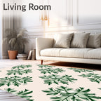 Emerald Green Fern Botanical Repeat Rug