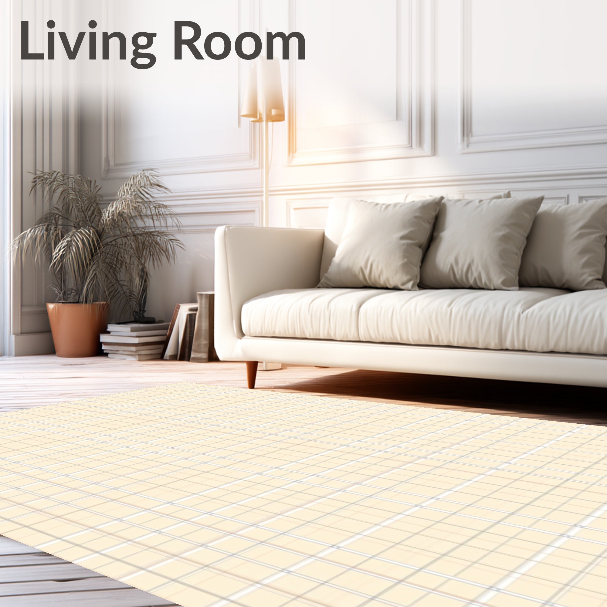 Subtle Pastel Plaid Lattice Rug