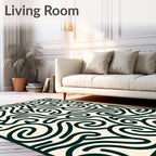 Minimalist Dark Abstract Swirl Rug