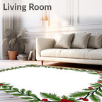 Festive Green Fir Berry Border Rug