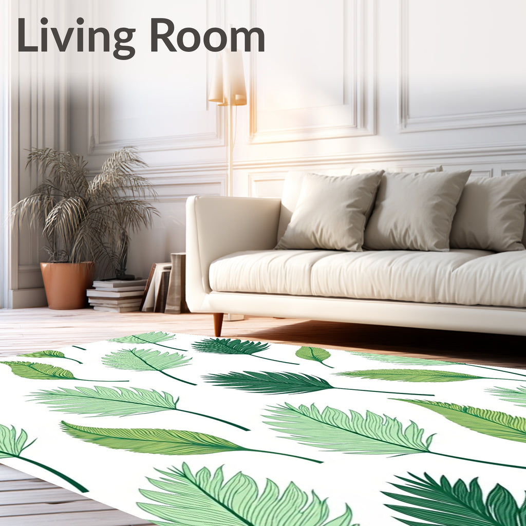 Emerald Green Palm Frond Panorama Rug