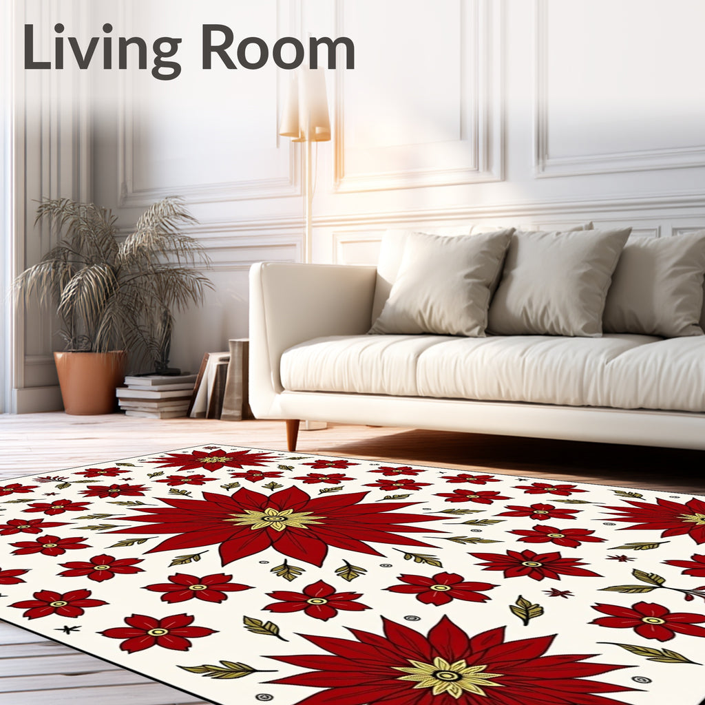 Radiant Red Floral Medley Rug
