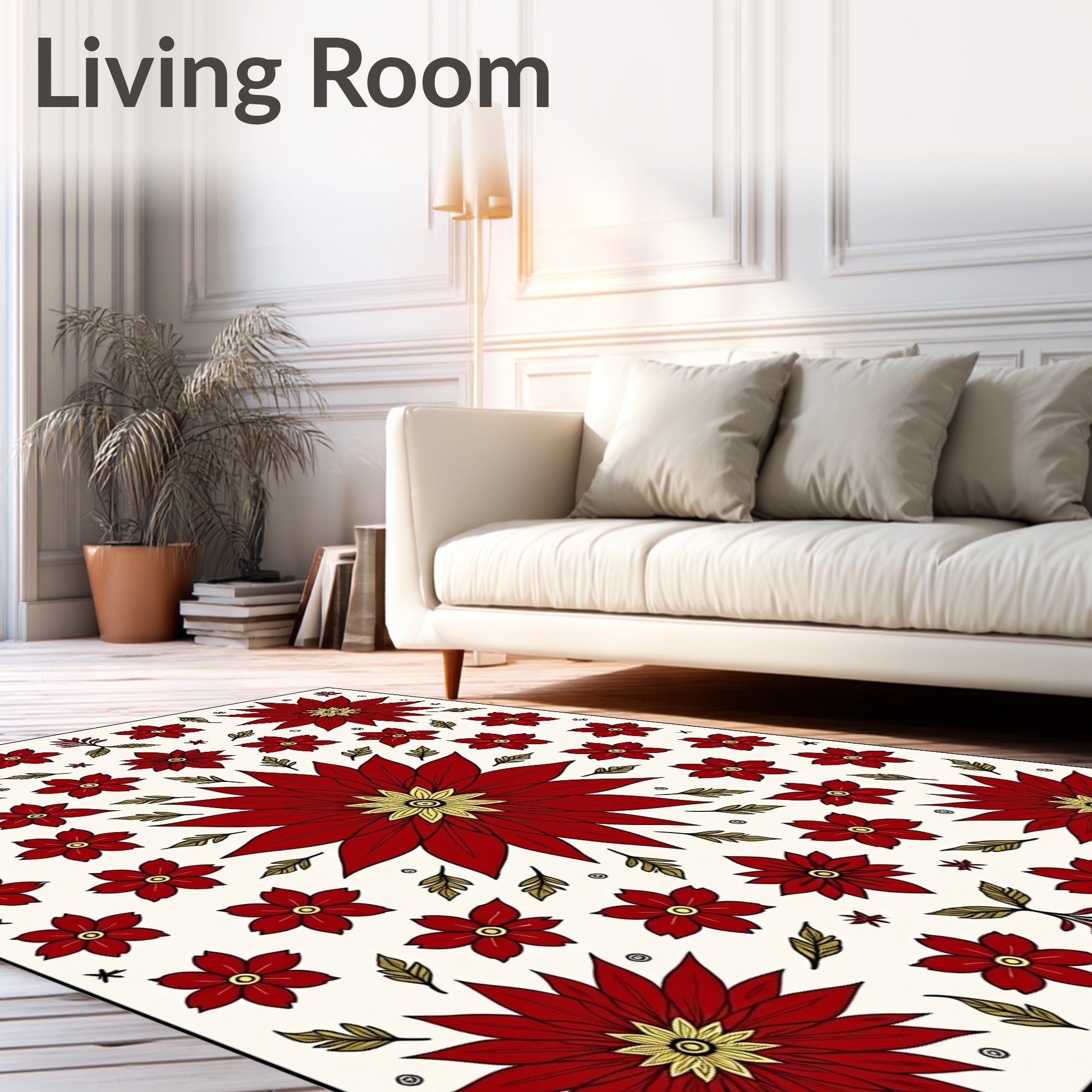 Radiant Red Floral Medley Rug