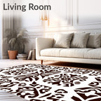 Dark Brown Tribal Mandala Rug