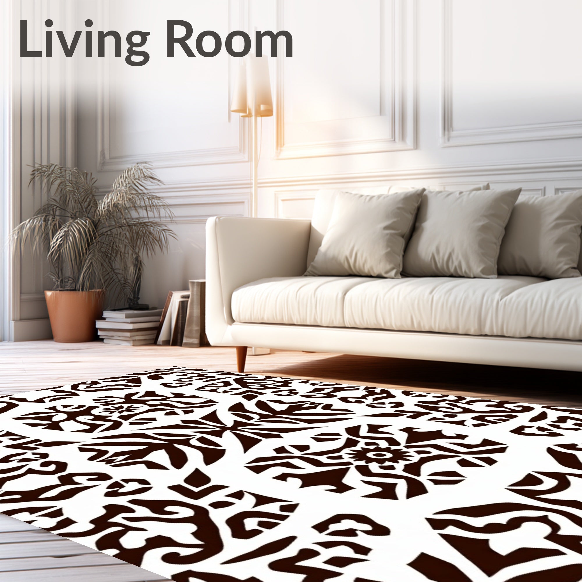 Dark Brown Tribal Mandala Rug