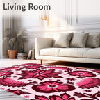 Vibrant Pink Floral Medallion Rug