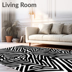 Monochromatic Black White Zebra Stripes Rug