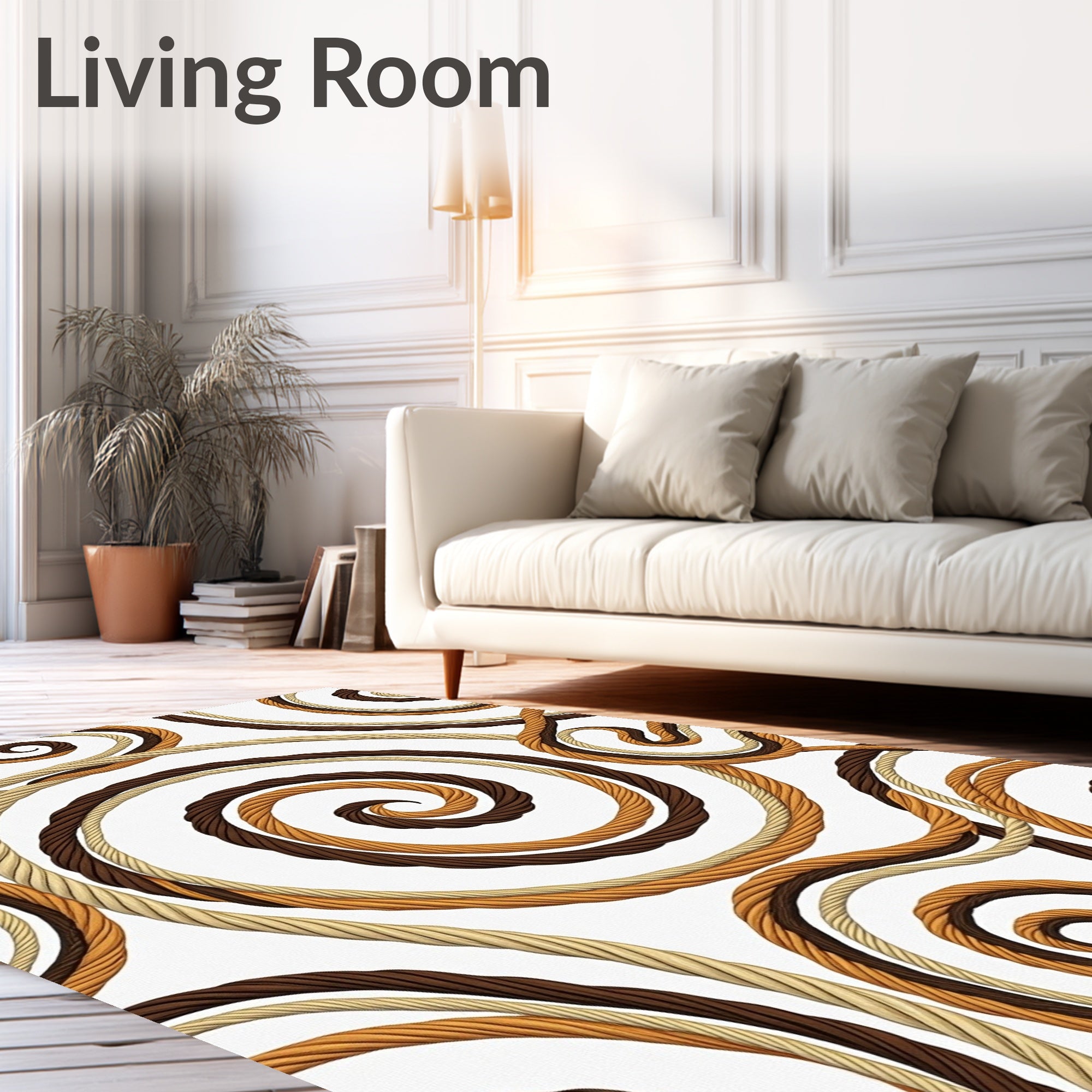 Earthy Tone Twisted Rope Swirls Rug