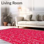 Crimson Floral Symmetry Rug