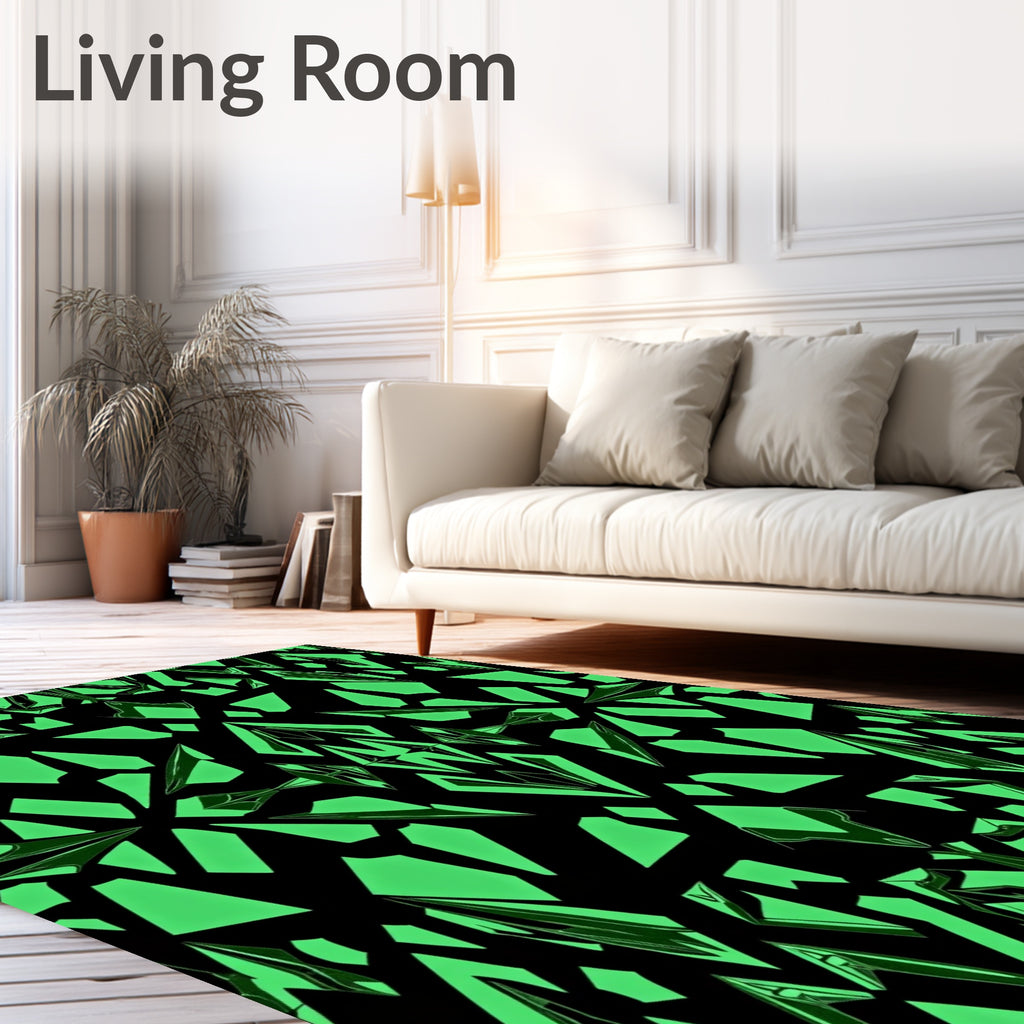 Emerald Geo Crystal Fragment Collage Rug