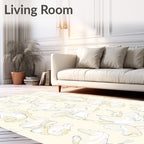 Soft Yellow Abstract Floral Blossom Rug