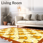 Cute Orange Fox Heads Repeating Pattern Rug
