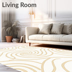 Neutral Swirl Flowing Abstract Rug