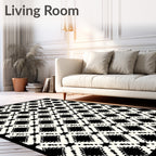 Black Diamond Tribal Geometric Rug