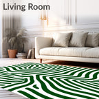 Deep Green Zebra Stripe Rug