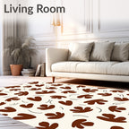 Brown Abstract Organic Shapes Rug