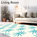 Turquoise Starburst Cream Backdrop Rug