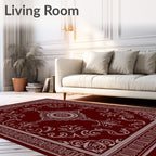 Crimson Garden Medallion Scroll Rug