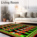 Red Green Soldier Bordered Rug