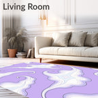 Lavender Swirling Cloud Abstract Waves Rug