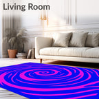 Electric Blue Pink Swirl Rug