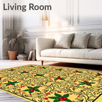 Yellow Holly Branch Art Nouveau Rug