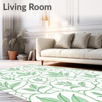 Green Leaf Branches Organic Overlay Rug