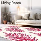 Crimson Leafy Branch Repeat Rug