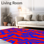 Crimson Blue Savanna Swirl Rug