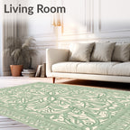 Sage Green Floral Arabesque Rug
