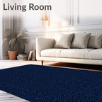 Deep Blue Organic Woven Texture Rug
