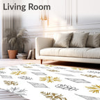 Shimmering Gold Diamond Tree Medley Rug