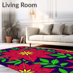 Crimson Yellow Floral Garden Rug