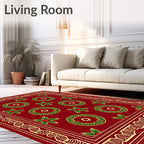 Crimson Holly Medallion Border Rug