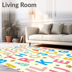 Colorful Alphabet Letters And Whimsical Objects Rug