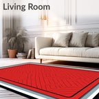Bold Red Maze Geometric Rug