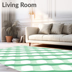 Wavy Green Diamond Interlocking Stripes Rug